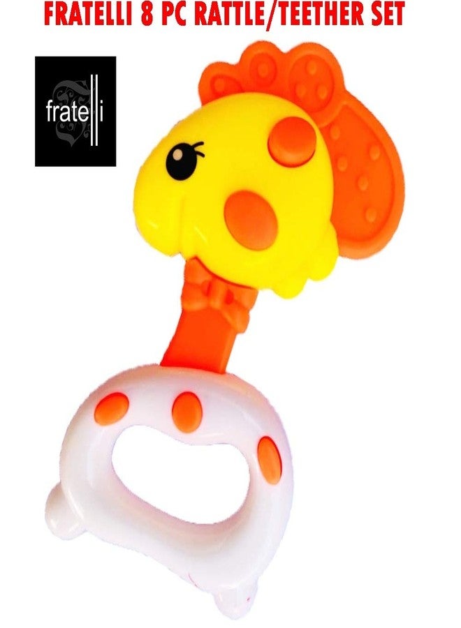 FRATELLI Newborn Acrylonitrile Butadiene Styrene Baby Teether & Rattles Pack [ 7Pcs] New,Multicolor - Image 5